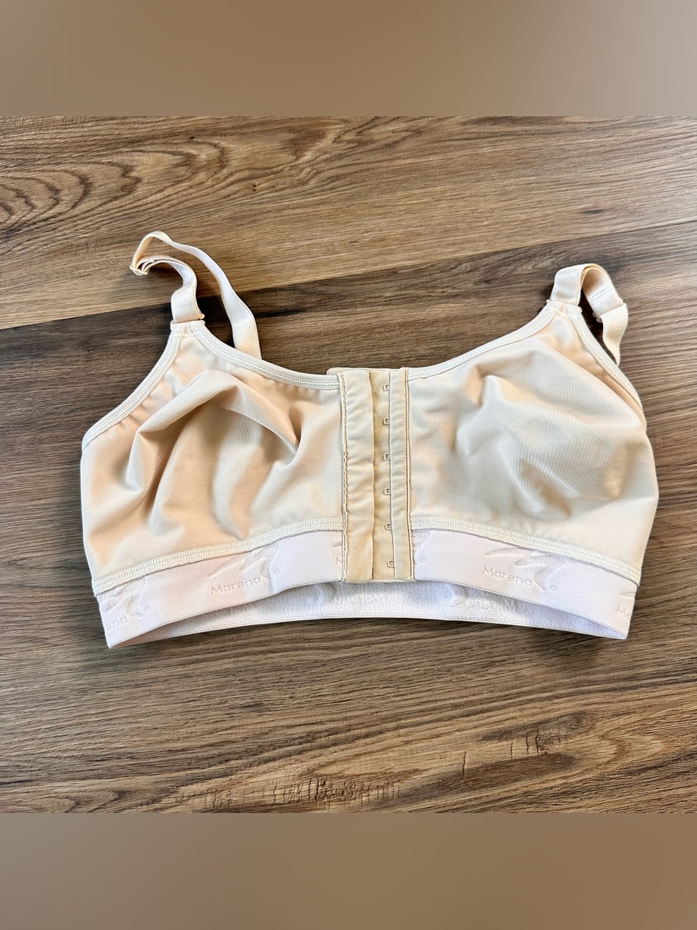 Marena Recovery Post-Surgical Bra Beige Size 36 D/E Front Closure Compression